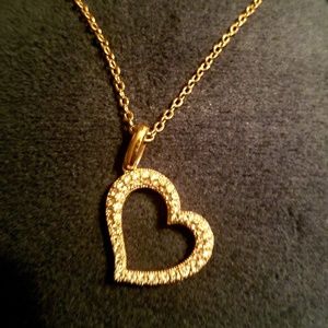 Kay 1/10 T.W. 18k Rose gold tilted heart necklace